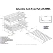 AFI Columbia Twin over Full Solid Wood Bunk Bed with Trundle in White