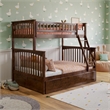AFI Columbia Twin over Full Solid Wood Bunk Bed with Trundle in Walnut