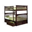 AFI Columbia Full Over Full Storage Wood Bunk Bed in Walnut