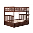 AFI Columbia Full Over Full Storage Wood Bunk Bed in Walnut