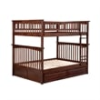 AFI Columbia Full Over Full Solid Wood Bunk Bed with Trundle in Walnut