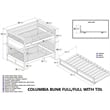 AFI Columbia Full Over Full Solid Wood Bunk Bed with Trundle in Walnut