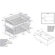 AFI Columbia Full Over Full Solid Wood Bunk Bed with 2 Storage Drawers in White