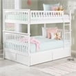 AFI Columbia Full Over Full Solid Wood Bunk Bed with 2 Storage Drawers in White