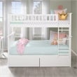 AFI Columbia Full Over Full Solid Wood Bunk Bed with 2 Storage Drawers in White