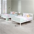 AFI Columbia Full Over Full Solid Wood Bunk Bed with 2 Storage Drawers in White