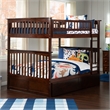 AFI Columbia Full Over Full Solid Wood Bunk Bed with 2 Storage Drawers in Walnut