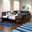 AFI Columbia Full Over Full Solid Wood Bunk Bed with 2 Storage Drawers in Walnut