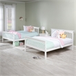 AFI Columbia Full over Full Solid Wood Bunk Bed with Trundle in White