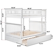 AFI Columbia Full over Full Solid Wood Bunk Bed with Trundle in White