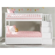 AFI Columbia Twin Over Twin Solid Wood Staircase Trundle Bunk Bed in White