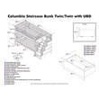 AFI Columbia Twin Over Twin Solid Wood Staircase Storage Bunk Bed in White
