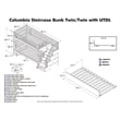 AFI Columbia Twin over Twin Solid Wood Staircase Bunk Bed with Trundle in Walnut