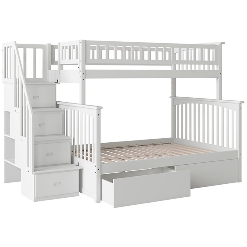 Atlantic Furniture Columbia Twin Over Full Staircase Storage Bunk Atlantic Furniture Columbia Twin Over Full Staircase Storage Bunk Bed Ab55742