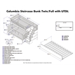 AFI Columbia Twin Over Full Wood Staircase Trundle Bunk Bed in White