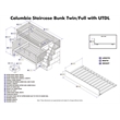 AFI Columbia Twin Over Full Wood Staircase Trundle Bunk Bed in Walnut