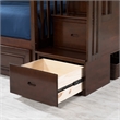 AFI Columbia Full Over Full Solid Wood Staircase Bunk Bed in Walnut