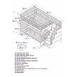 AFI Columbia Full Over Full Solid Wood Staircase Bunk Bed in Walnut