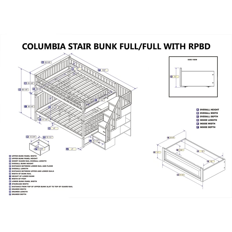 Columbia staircase online bunk bed