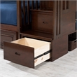 AFI Columbia Full Over Full Solid Wood Staircase Storage Bunk Bed in Walnut
