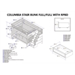AFI Columbia Full Over Full Solid Wood Staircase Storage Bunk Bed in Walnut