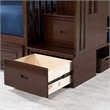 AFI Columbia Full Over Full Solid Wood Staircase Storage Bunk Bed in Walnut