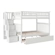 AFI Columbia Full Over Full Wood Staircase Trundle Bunk Bed in White
