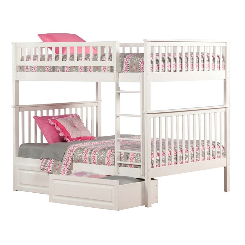 Atlantic Furniture Woodland Full Over Storage Bunk Bed In White Atlantic Furniture Woodland Full Over Storage Bunk Bed In White