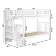 AFI Woodland Twin Over Twin Solid Wood Staircase Bunk Bed in White
