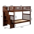 AFI Woodland Twin Over Twin Solid Wood Staircase Bunk Bed in Walnut