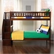 AFI Woodland Twin Over Twin Solid Wood Staircase Bunk Bed in Walnut