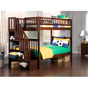 afi woodland staircase bunk bed in walnut