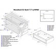 AFI Woodland Twin Over Twin Staircase Storage Wood Bunk Bed in White