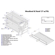 AFI Woodland Twin Over Twin Staircase Trundle Wood Bunk Bed in White