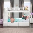 AFI Woodland Twin Over Twin Staircase Storage Wood Bunk Bed in White