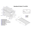 AFI Woodland Twin Over Twin Staircase Trundle Wood Bunk Bed in White