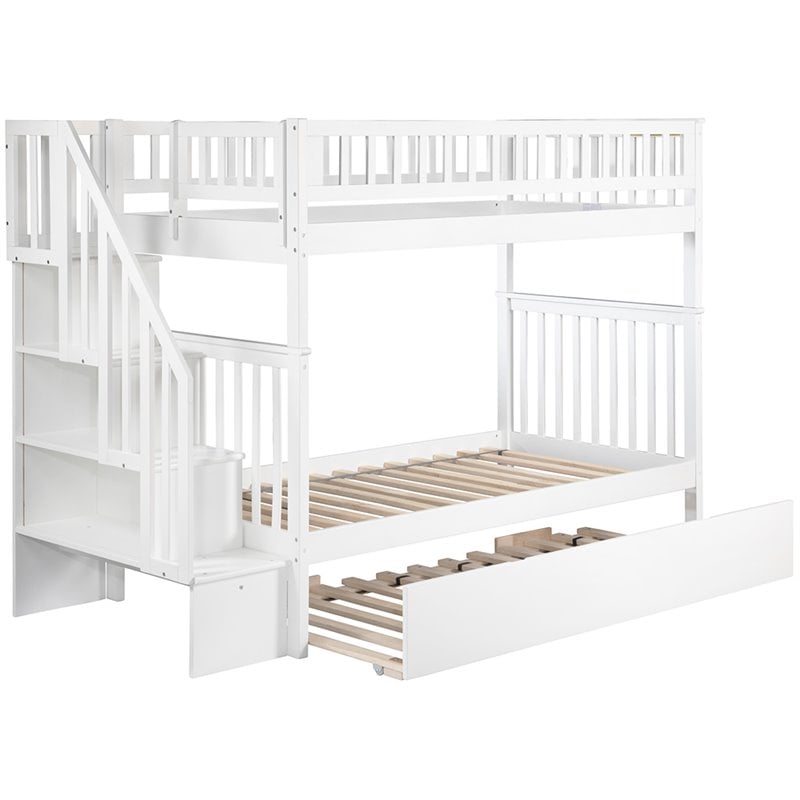 Atlantic Furniture Woodland Twin Over, Best Bunk Beds Twin Over Full With Trundle