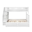 AFI Woodland Twin Over Full Staircase Storage Wood Bunk Bed in White