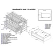 AFI Woodland Twin Over Full Staircase Storage Wood Bunk Bed in White
