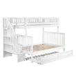 AFI Woodland Twin Over Full Staircase Trundle Wood Bunk Bed in White