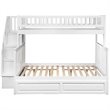 AFI Woodland Twin Over Full Staircase Trundle Bunk Bed in White