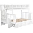 AFI Woodland Twin Over Full Staircase Trundle Bunk Bed in White
