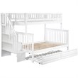 AFI Woodland Twin Over Full Staircase Trundle Bunk Bed in White