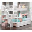 AFI Woodland Twin Over Full Staircase Trundle Bunk Bed in White