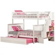 AFI Woodland Twin Over Full Staircase Trundle Bunk Bed in White
