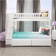 AFI Woodland Twin Over Full Staircase Storage Wood Bunk Bed in White