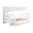 AFI Woodland Twin Over Full Staircase Storage Wood Bunk Bed in White