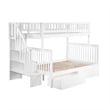 AFI Woodland Twin Over Full Staircase Storage Wood Bunk Bed in White