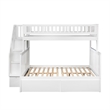 AFI Woodland Twin Over Full Staircase Storage Wood Bunk Bed in White