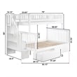 AFI Woodland Twin Over Full Staircase Storage Wood Bunk Bed in White